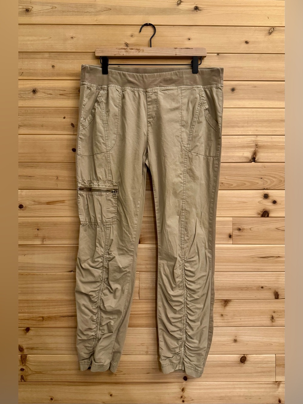Wearables XCVI XL Malanda Mid Rise Pull On Pants Ruching Lightweight